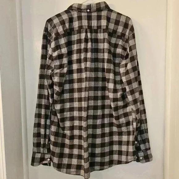 Barbour Men's Twill Flannel 100% Cotton Button Shirt Charcoal Buffalo Check XXL - Picture 4 of 7